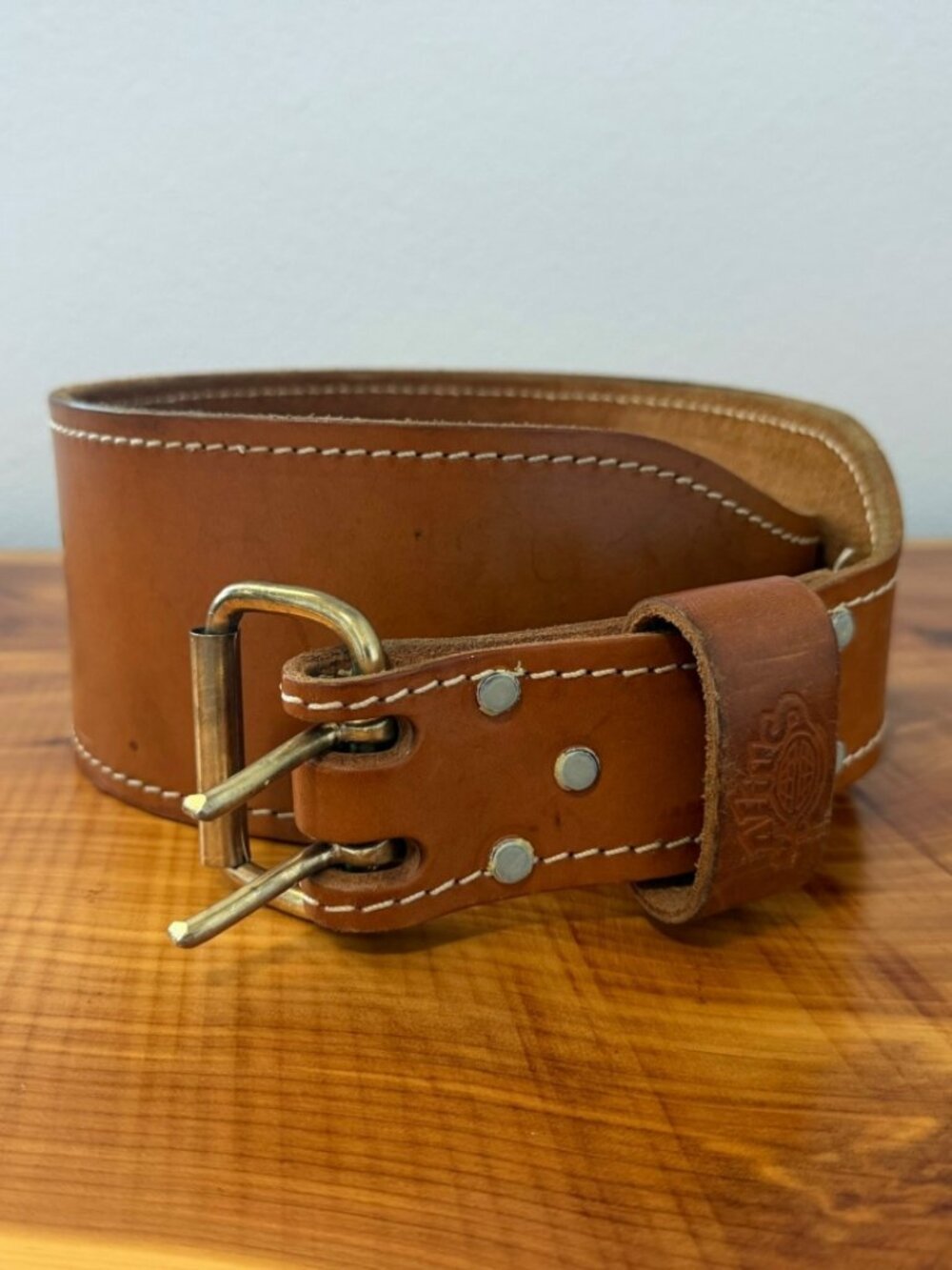 ALTUS Brown Heavy Leather Weight Lifting Belt Size X-large 42-47